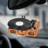 Personalized Record Player Car Ornament, Custom Name Ornament, Gift For Music Instrument Lovers